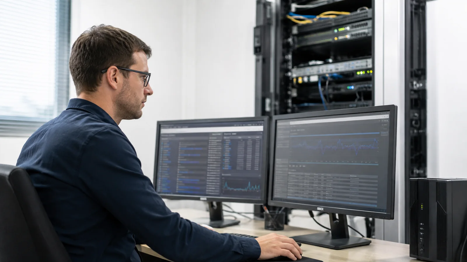 Administrador verifica evidencias técnicas de controles de seguridad en sistemas y red
