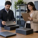 Responsables revisan equipos retirados y su trazabilidad antes del borrado seguro de datos