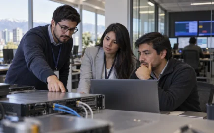 Equipo de TI, seguridad y operaciones revisa una configuración segura antes del despliegue