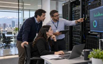 Equipo revisa copias de seguridad contra ransomware en una sala técnica