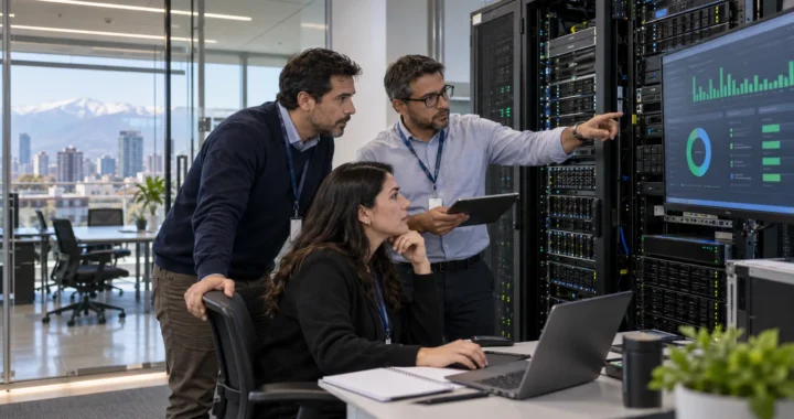 Equipo revisa copias de seguridad contra ransomware en una sala técnica
