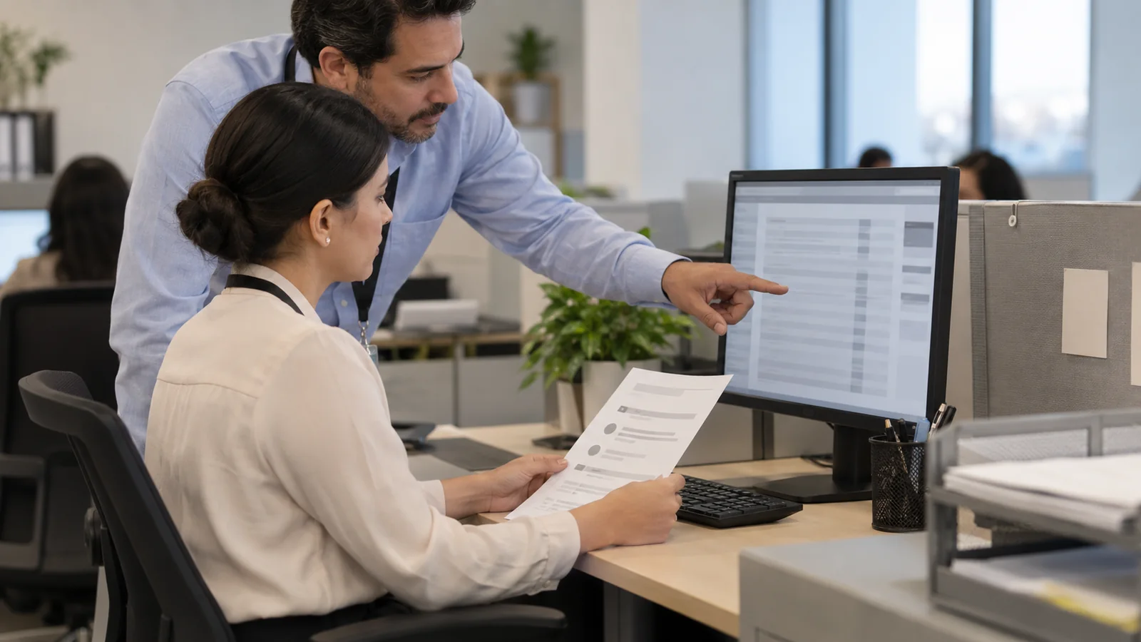 Equipo proveedor revisa instrucciones para el tratamiento de datos personales