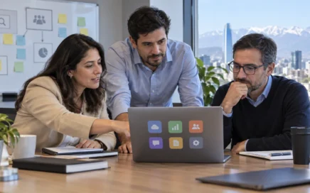 Equipo de negocio, TI y seguridad revisa aplicaciones SaaS utilizadas en la empresa