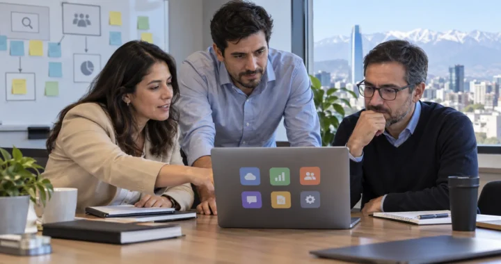 Equipo de negocio, TI y seguridad revisa aplicaciones SaaS utilizadas en la empresa