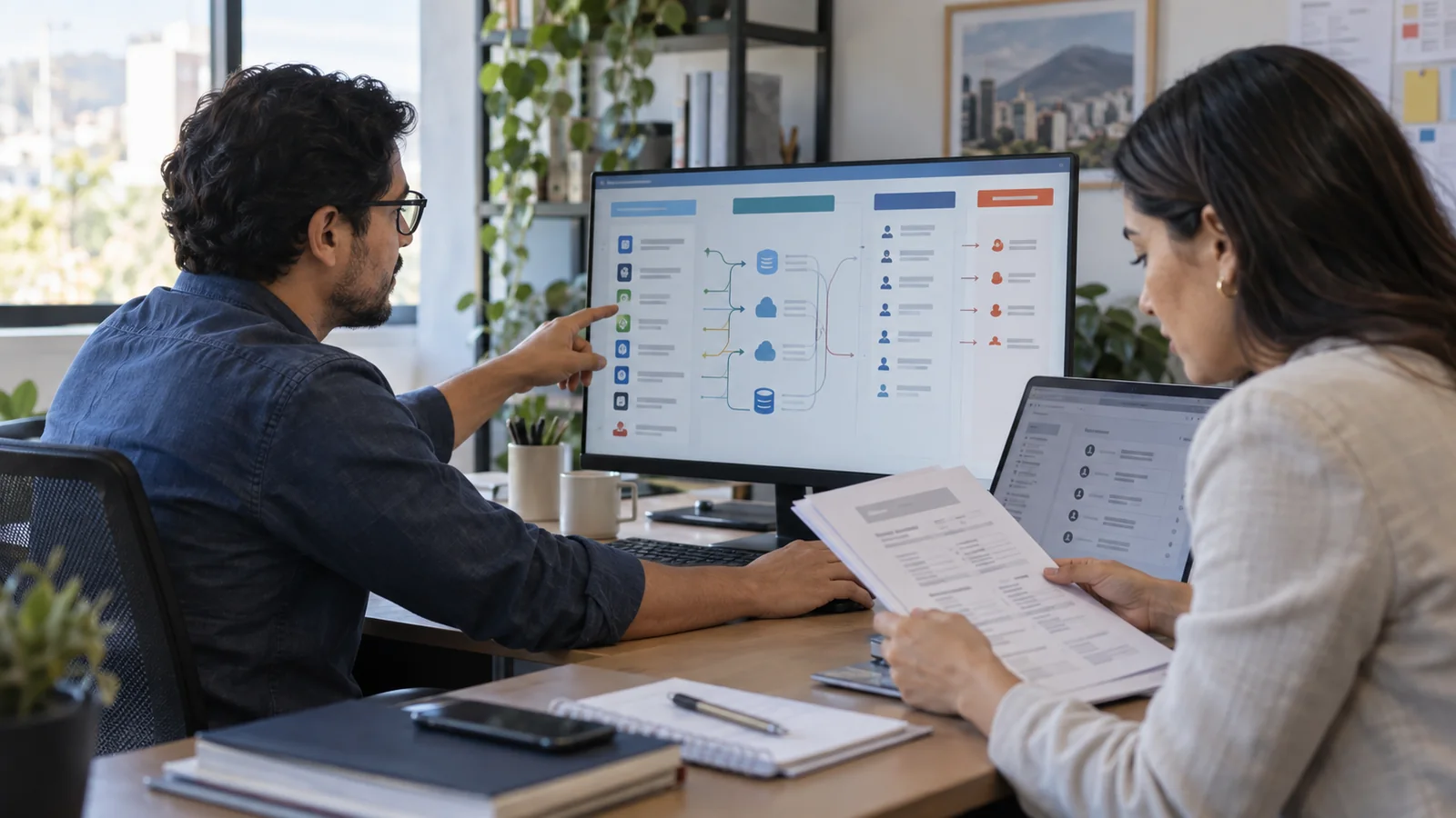 Equipo revisa aplicaciones SaaS, identidades e integraciones en un inventario visual