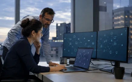 Equipo revisando la superficie de ataque externa de una empresa