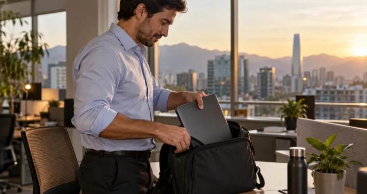 Profesional guarda un equipo corporativo: contexto del cifrado de portátiles ante una pérdida