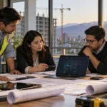 Equipo de construcción revisa riesgos de continuidad y ciberseguridad