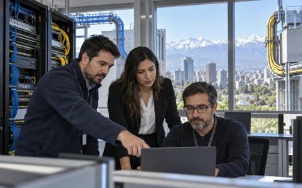 Equipo de TI evaluando la redundancia de conectividad empresarial